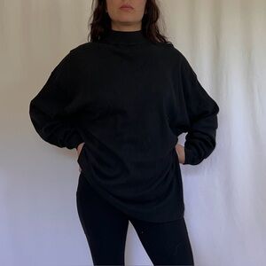 County Seat Black Mock Neck Long Sleeve Shirt